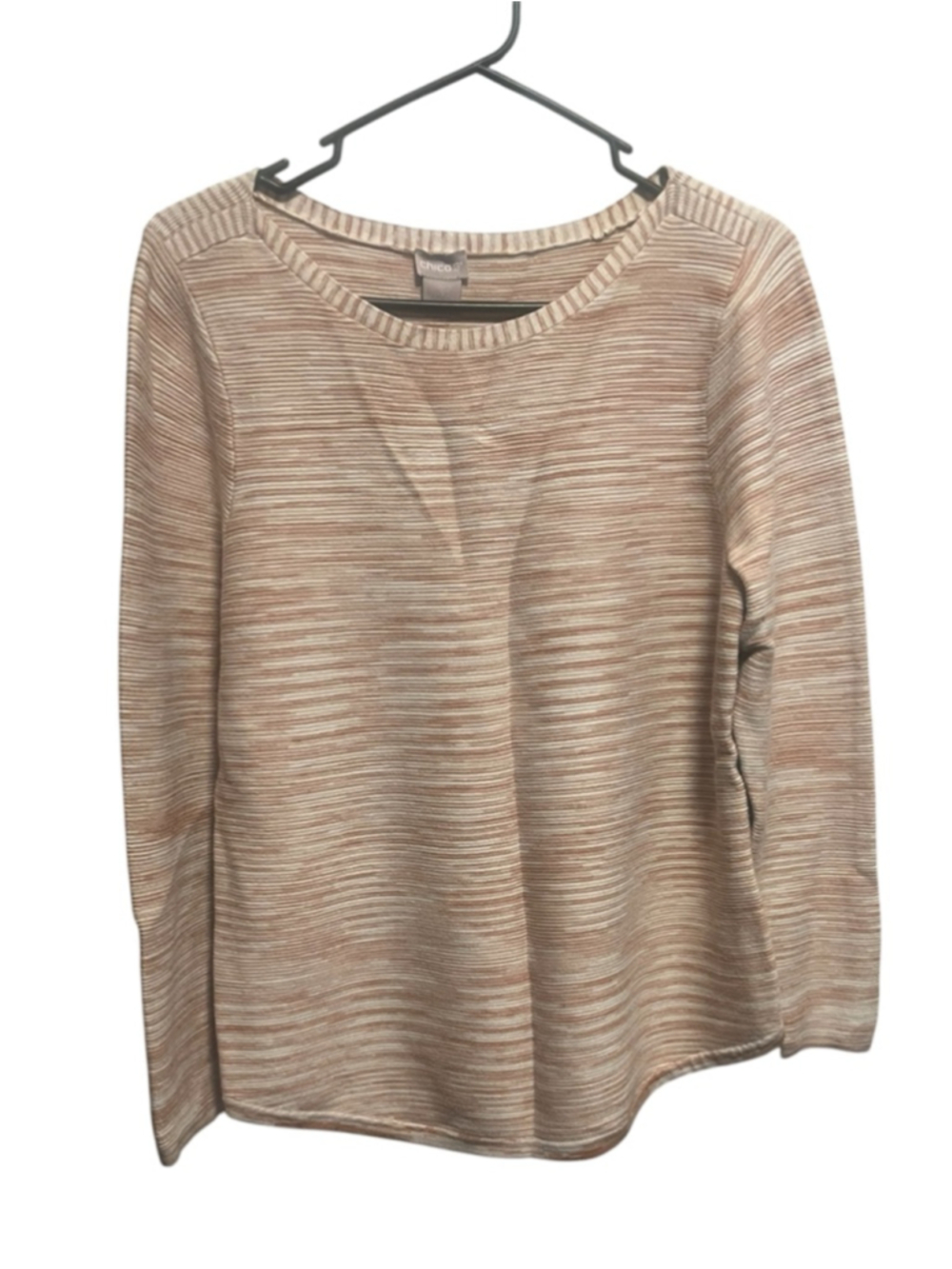 Women's Chico's Crew Neck Sweater, Size L 
Beige/off white